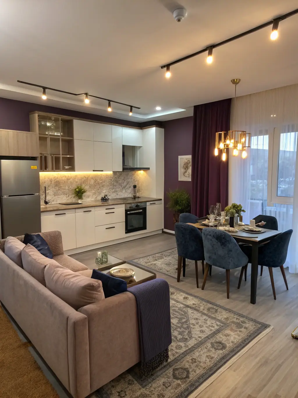 A luxurious residential apartment interior featuring custom cabinetry, elegant lighting, and premium flooring, reflecting MAN General Contracting LLC's commitment to high-end residential design.